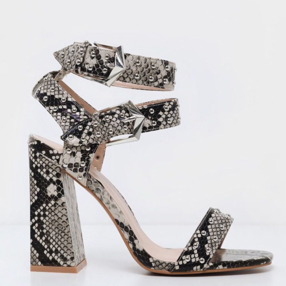Snakeskin Chunky Heels - image 2